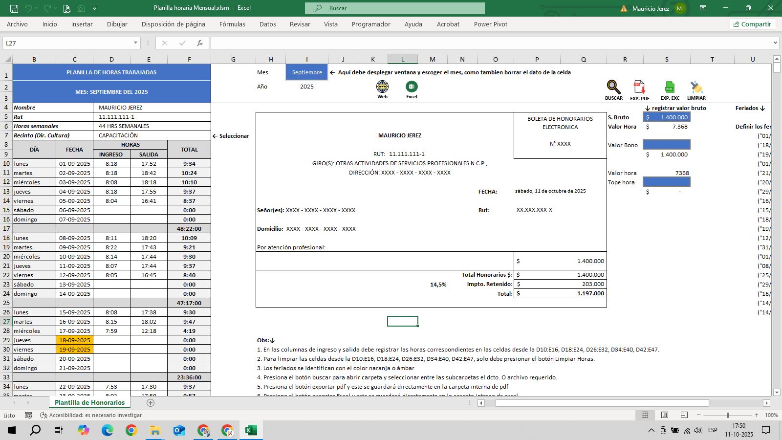 Control de Horas B.H.